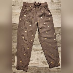 H&M kid's Dark Beige/Floral Joggers
